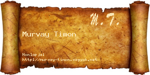 Murvay Timon névjegykártya